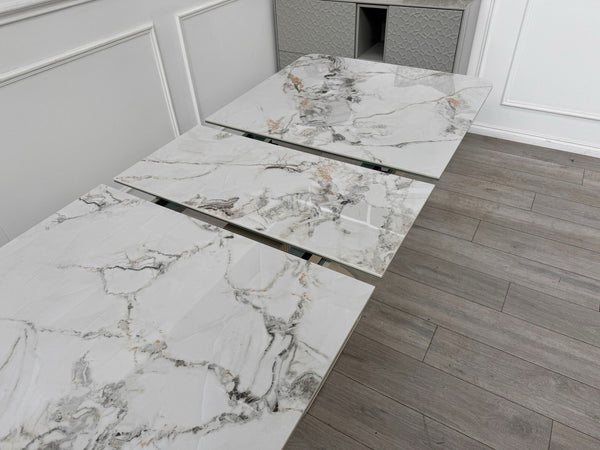 Furniture Village Avorio Small Extending Dining Table marble-effect ceramic top12