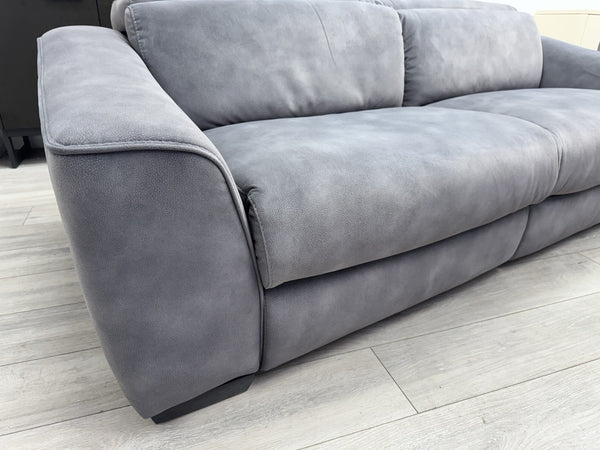 FV Xavier Grey Velvet 3+2 Seater Sofa Set Power Recliners & Headrests2