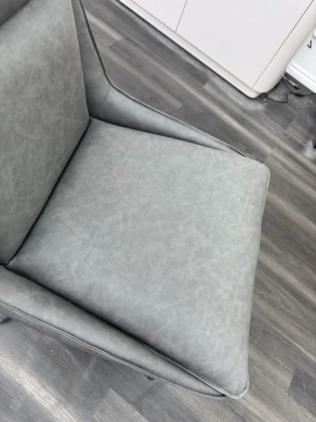 FV Catalina Dark Grey Faux Leather Swivel Dining Chair (Choose Quantity)7
