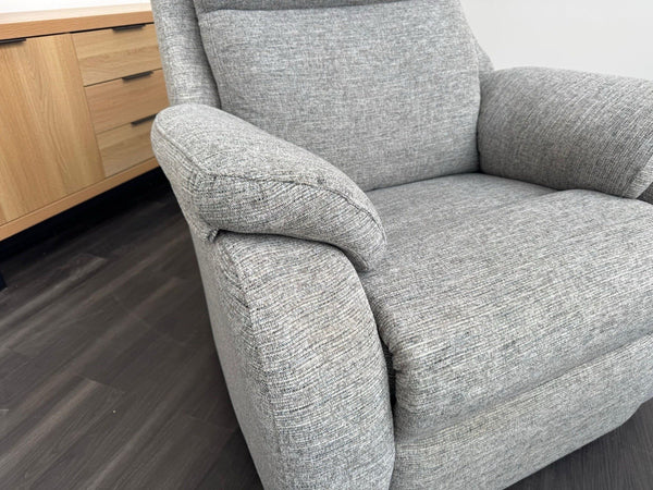G Plan Kingsbury Power Recliner Armchair Light Grey Fabric RRP £242512