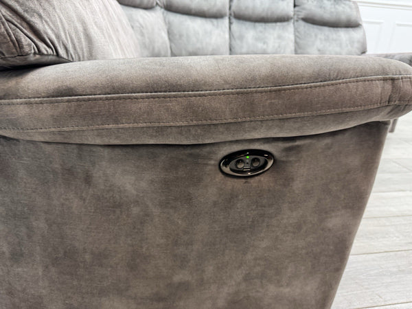 Furniture Village Lilly Corner Sofa In Grey Velvet Power Recliner9