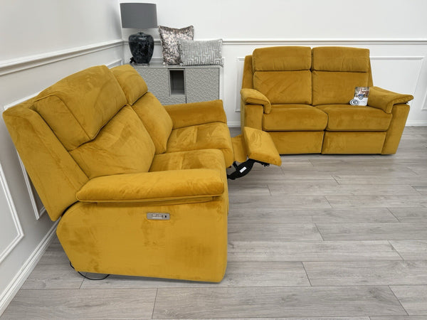 G Plan Thornbury/Harper 2+2 Seater Sofa Set Power Recliner Mustard RRP £75903
