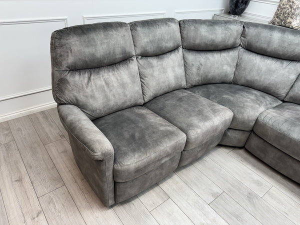 Furniture Village Lilly Corner Sofa In Grey Velvet Power Recliner19