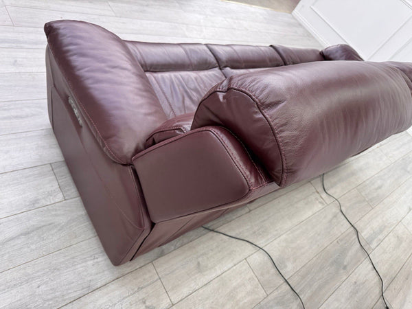 Furniture Village Moreno Power Recliner 3 Seater Sofa Cherry/Burgundy Leather14