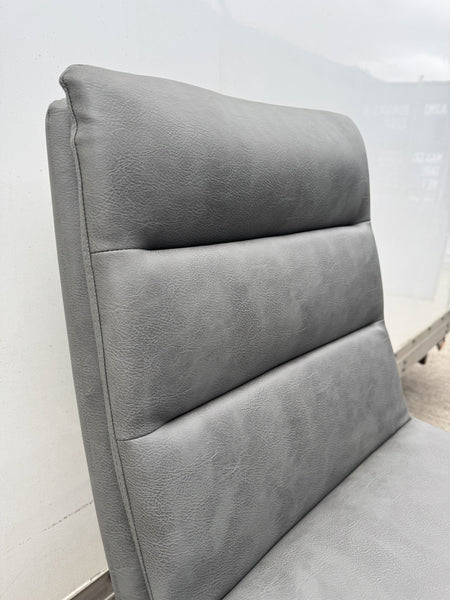 Furniture Village Njord Grey Leather Swivel Dining Chair4