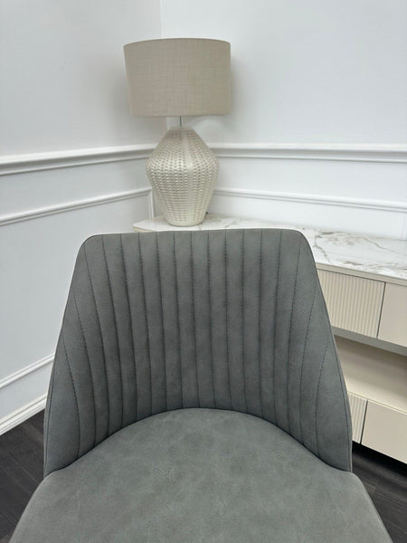 Furniture Village Grigio Grey Swivel Pedestal Dining Barstool (Pre-sale)7