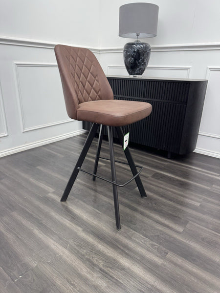 Furniture Village Mars/Jupiter brown leather swivel dining barstool (Pre-sale)0