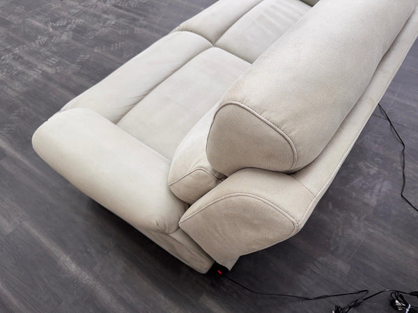 LA Z BOY Winchester Power Recliner 3 Seater Sofa In Beige Fabric Power Headrest13