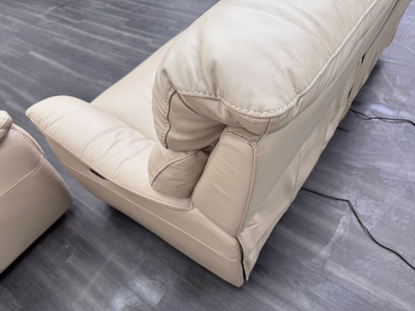 Furniture Village Chicago 3 & 2 Seater Sofa Set Power Recliner Pebble Leather19