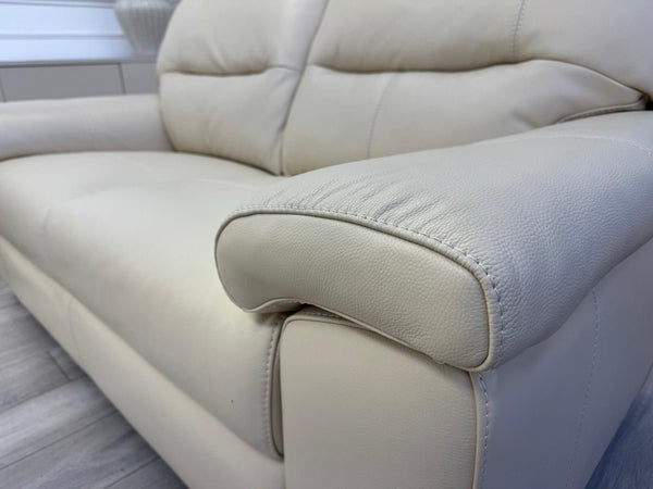 Furniture Village Hetty 3 + 3 Seater Sofa Set in Cream/Off White Leather13