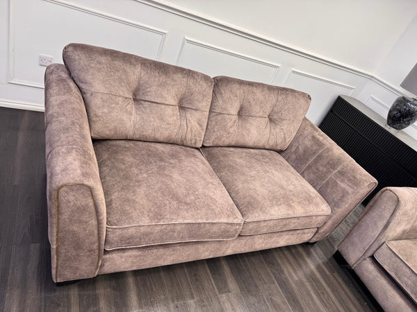 FURNITURE VILLAGE ARIANA 3 Seater Sofa Cuddle Set Classic Back Dapple Chocolate11