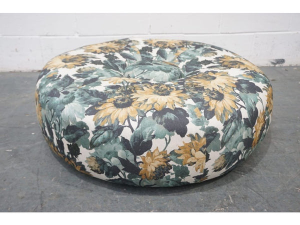 Duresta designer floral patterned fabric large circular footstool1
