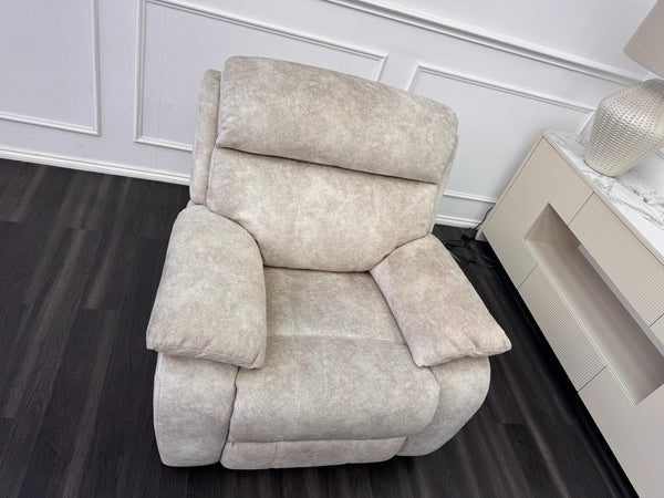 Furniture Village Moreno Cream Fabric Armchair Electric Power Recliner17