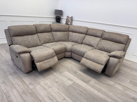 Furniture Village Moreno Power Reclining Corner Sofa In Beige Fabric0