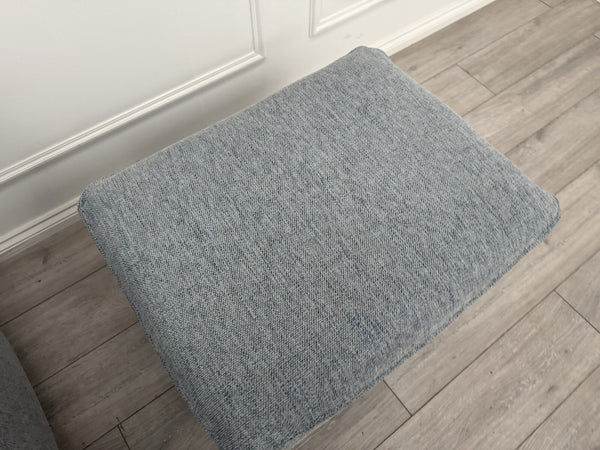 G Plan Jackson Duck Egg Blue Woven Fabric Footstool / Pouffe2
