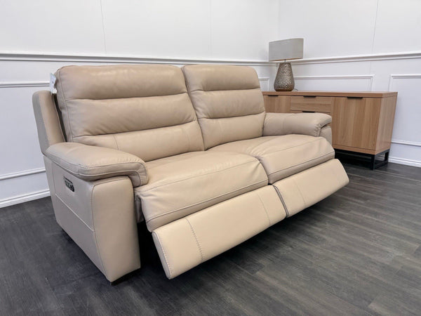 Furniture Village Nimbus 3 Seater Sofa Pwr Recliner+headrest+lumbar Taupe0