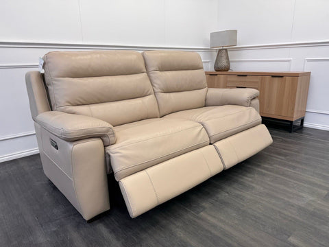 Furniture Village Nimbus 3 Seater Sofa Pwr Recliner+headrest+lumbar Taupe0