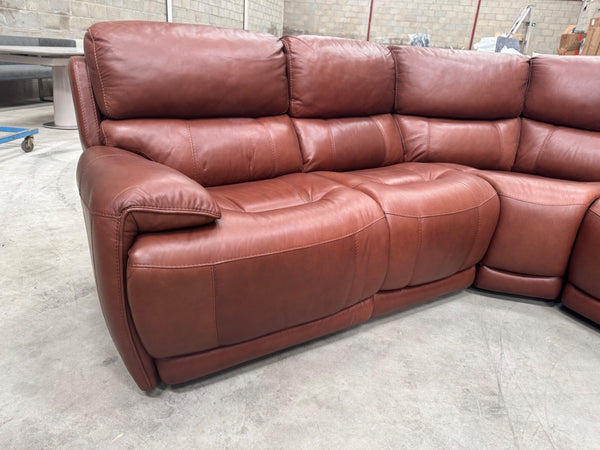 Furniture Village Link Brown Leather Power Recliner Corner Sofa Symmetrical6
