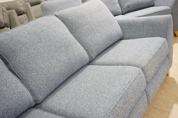 G Plan Vintage 68 tweed denim fabric Static 3 seater + Power Recliner Sofa Set2