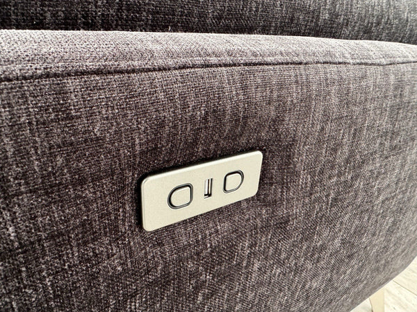 DFS Black Fabric Corner Sofa Power Recliner Modular Sofa14
