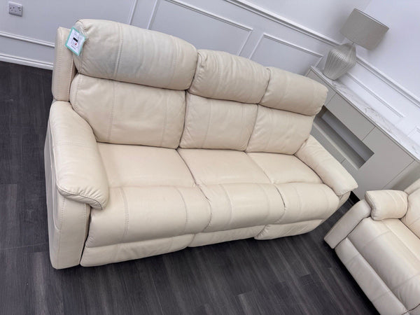 Furniture Village Komodo 3 & 2 Seater Sofa Set Power Recliner Cream Leather6