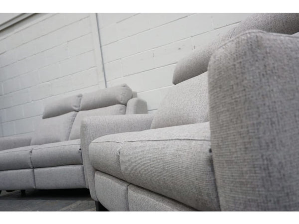 Parker Knoll Bodella light grey fabric power recliner 2 + standard 2 seater sofa2