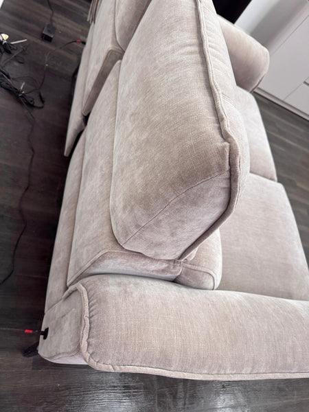 FV Jude 2 Seater Beige Chenille Power Recliner Sofa with Telescopic Headrests2