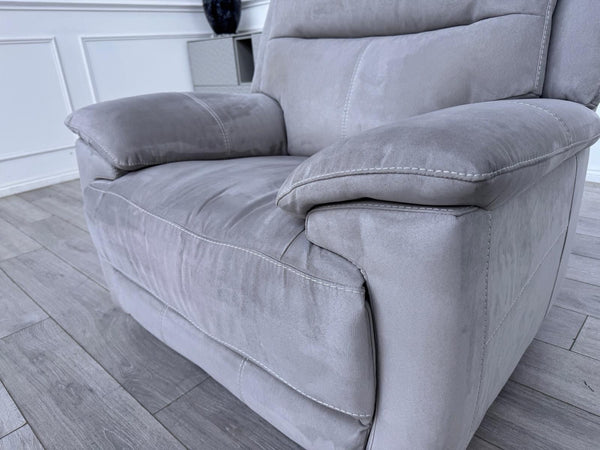 Furniture Village Touch Grey Fabric Power Recliner Armchair6