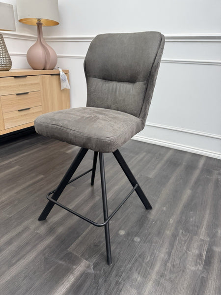 FV Loki Grey Fabric Swivel Dining Barstool With Handle (Choose Quantity)1