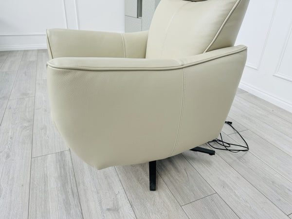 New Gillies Trent TVCH TV Reclining Chair, Feather Grey Genuine Leather RRP£19995