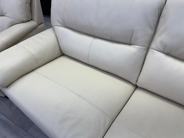 Furniture Village Hetty 3 + 3 Seater Sofa Set in Cream/Off White Leather10