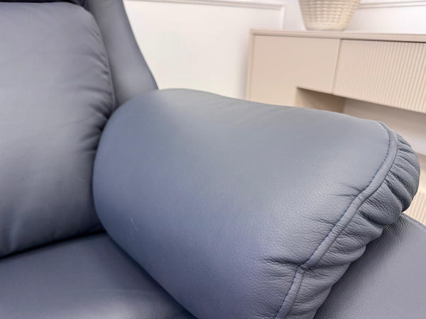 G Plan Kingsbury Navy Leather 3 Seater Sofa Power Recliner Headrest & Lumbar22