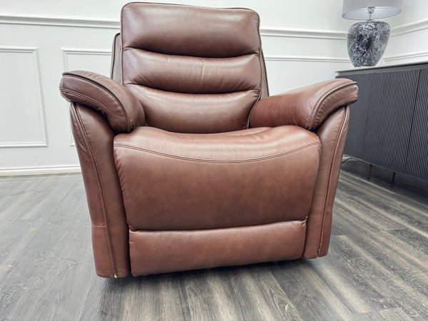 LAZY BOY Anderson Power Recliner Armchair In Brown Leather19