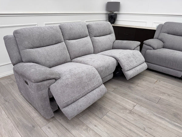 Furniture Village TOUCH 3+3 Seater Power Recliner Sofa Set Grey6