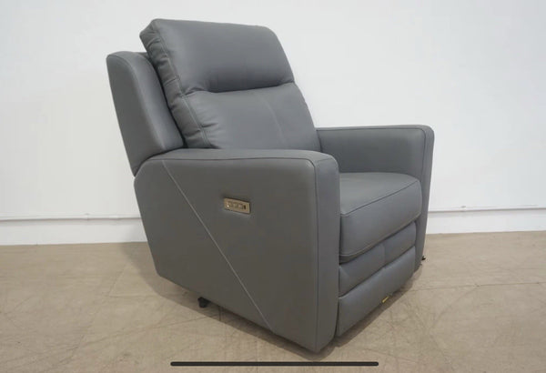 Parker Knoll Wren Power Recliner Armchair in Grey Leather - Headrest & Lumbar3