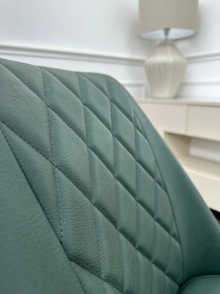 Furniture Village Mars/Jupiter green leather swivel dining chair (Pre-sale)5