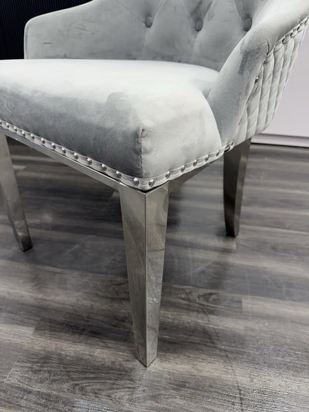 Furniture Village Dolce Grey Velvet knocker Dining Chair (Pre-sale, Read Desc)9