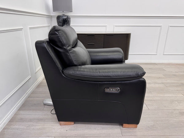DFS Laiken Black Genuine Leather Armchair Electric Power Recliner5