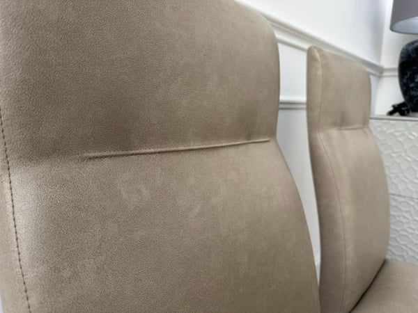 ALF Fascina Set of 6 Faux Leather Dining Chairs Taupe/ Cream RRP £3,44720