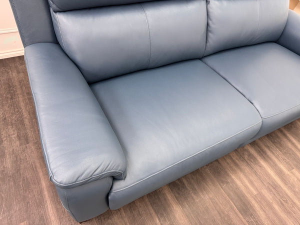 LA Z BOY Bella Static 3 Seater Sofa Navy Blue Leather3