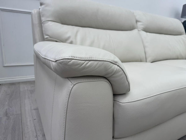 Furniture Village Hetty 3 + 3 Seater Sofa Set in Ivory/Off White Leather10