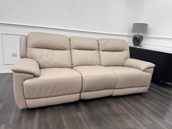 Furniture Village TOUCH 3 Seater Power Recliner Sofa Taupe Leather16