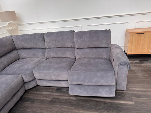 Furniture Village Nixon Large Power Reclining Corner Sofa In Grey Lux Velvet7
