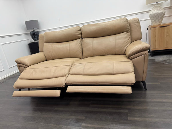 DFS Wren Power Recliner 3 Seater Sofa In Taupe Leather4