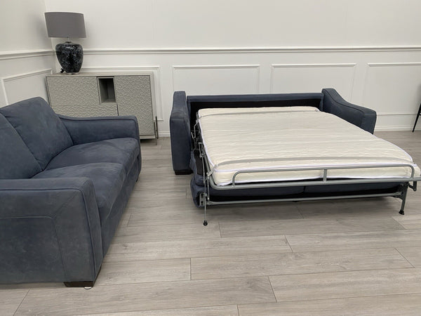 Furniture Village Optimus 3 Seater Sofabed + 2 Seater Sofa Set Navy Microfibre2