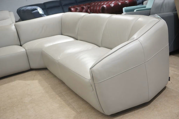 FV silver grey leather XL 3 piece corner group Static Sofa5
