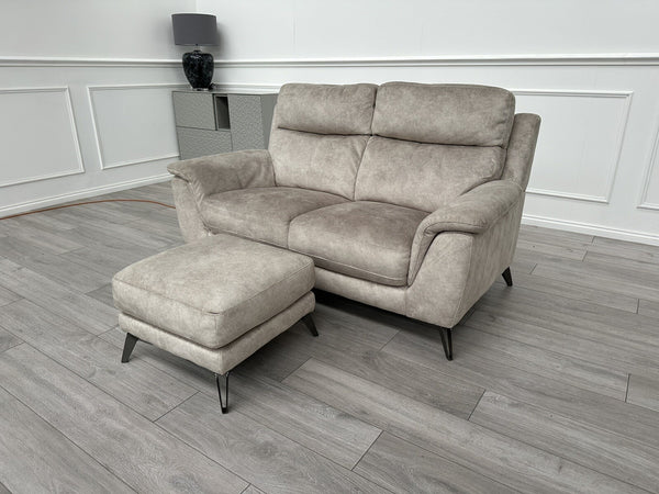 Furniture Village Contempo 2 Seater Sofa Champagne Soft Fabric Fast Delivery4