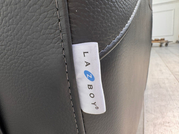 LA Z BOY PARIS Power Recliner 3 Seater Sofa In Black Leather Power Headrest9