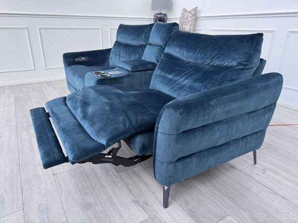 Sofology Renato 2.5 Seater Sofa + Centre Console Navy Blue Velvet Fabric8