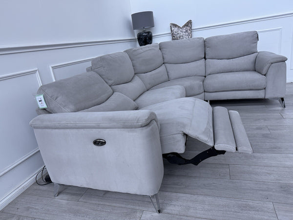 Sofology Palmer Power Recliner Corner Sofa In Toronto Grey Suede1